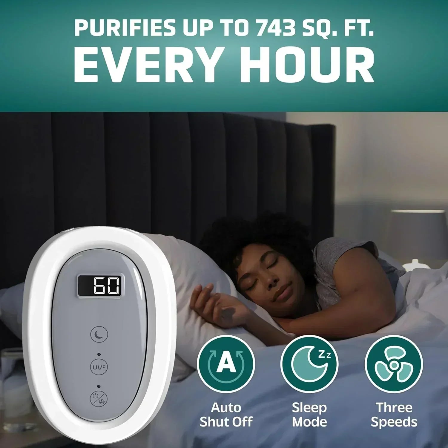 Home air purifier with HEPA pure filter wourant