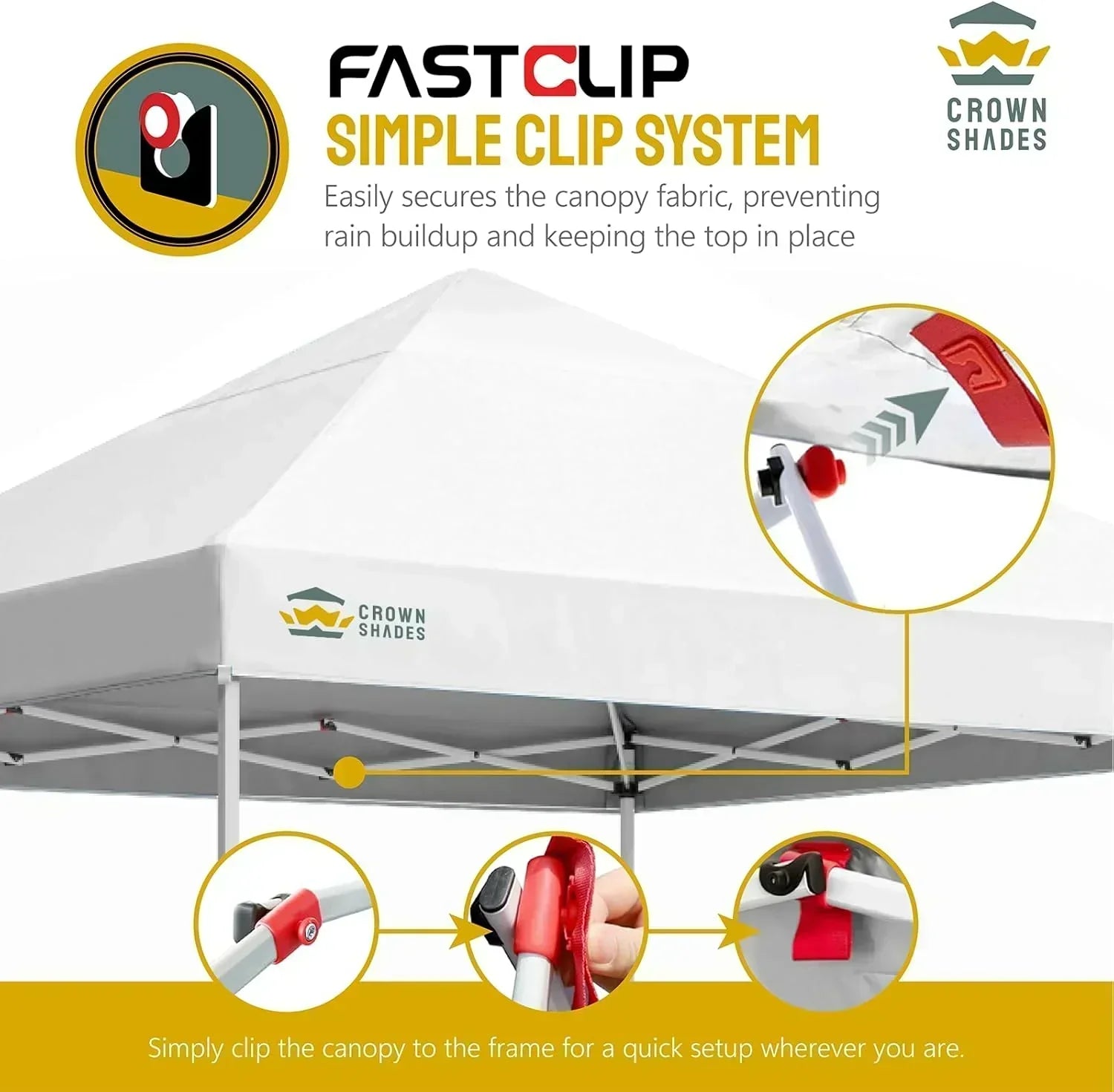 10x10 Pop-Up Awning One-Click Installation Beach Tent Outdoor Sunshade Silver Coated Top wourant