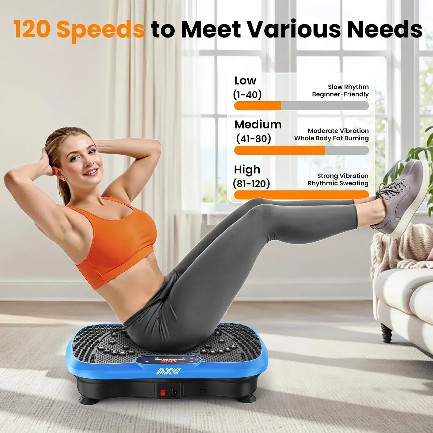 AXV Vibration Plate Fitness Platform Trainer Suitable for men and women to lose weight wourant