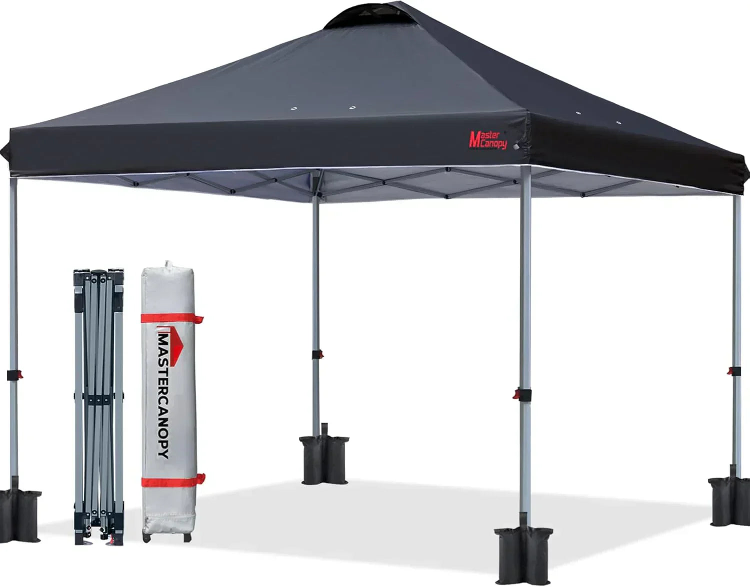 Durable Pop-up Canopy Tent with Roller Bag (10x10 Black) wourant