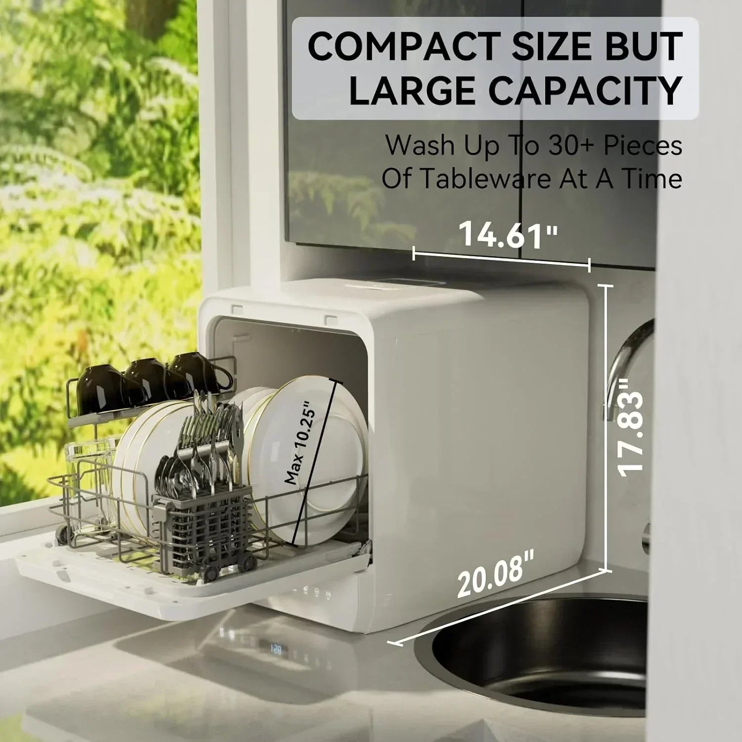 Hermitlux tabletop dishwasher 7 wash programs portable mini dishwasher wourant