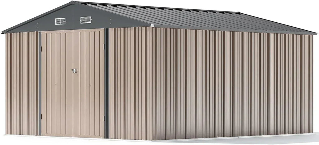 Patiowell 5x3 FT Outdoor Storage Shed Tool Shed with Sloping Roof and Lockable Door Metal Shed wourant