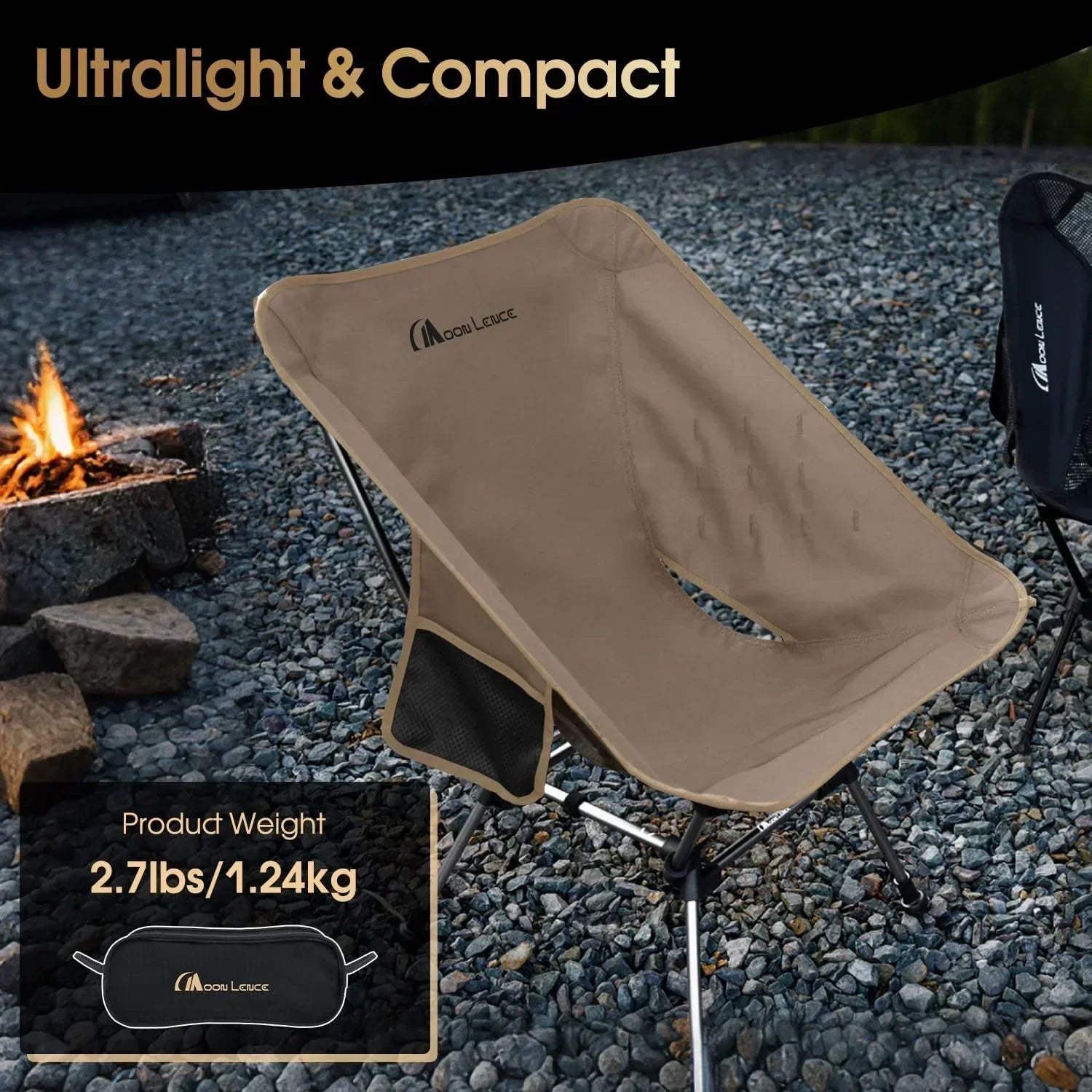 Portable Camping Chair Plus Folding Chair for Backpacking and Hiking wourant