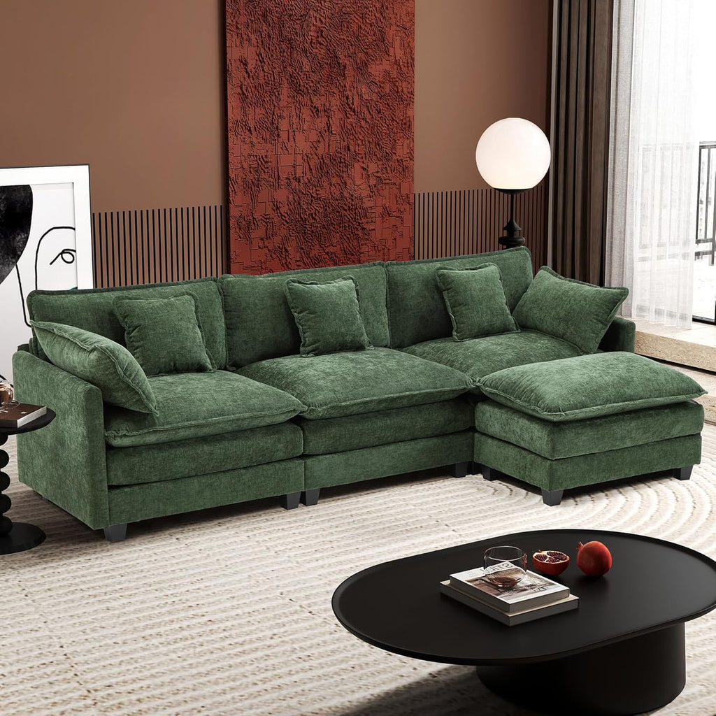 ihanherry 146-inch U-shaped modern sofa modular area cloud sofa wourant