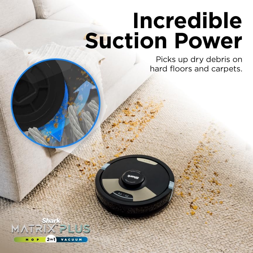Robot Vacuum & Mop Combo Powerful Suction Matrix Plus 60-Day Debris Capacity wourant