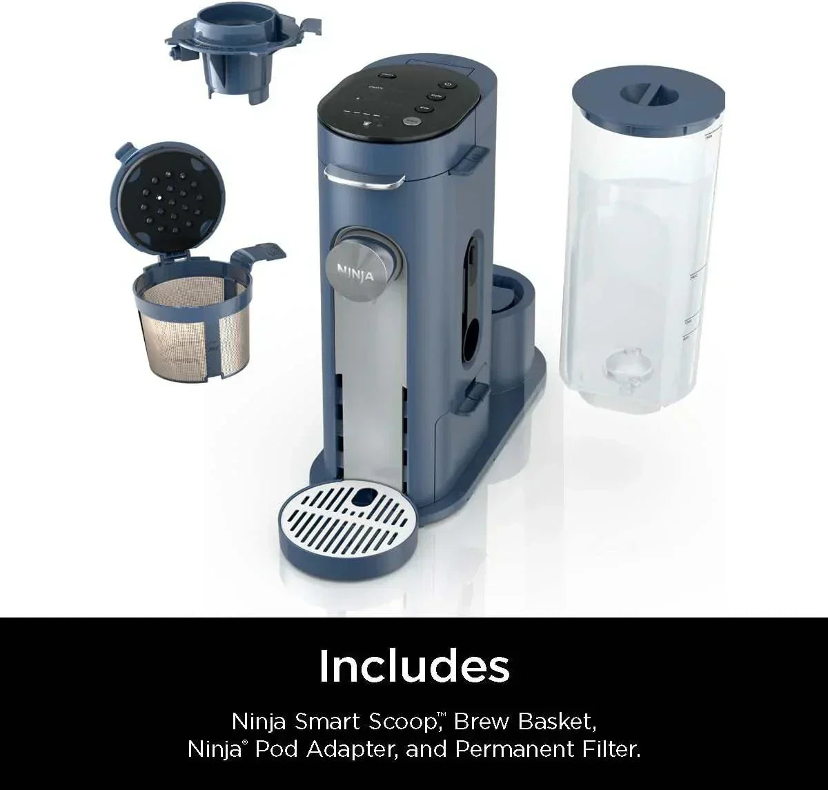 Ninja Pods Grounds Single-Serve Coffee Maker K-Cup Pod Compatible Brews Grounds Compact Design wourant