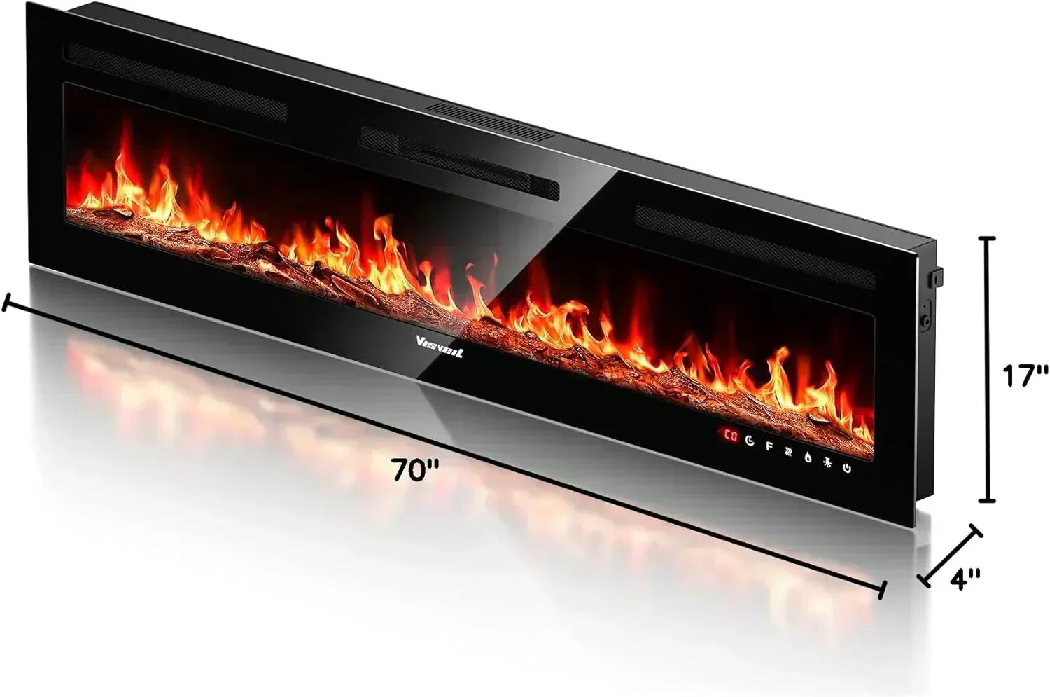 Electric Fireplace 60Inch Wall Mounted Electric Fireplace Heater with Timer Inserts TV Stand wourant