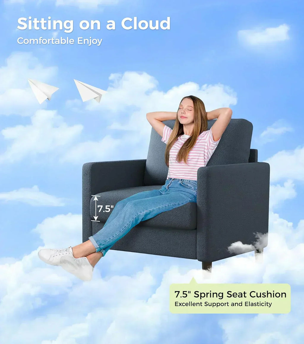 Loveseat Sofa 51" Love Seat Comfy Corduroy Small Loveseat Tool-Free Setup Couch wourant