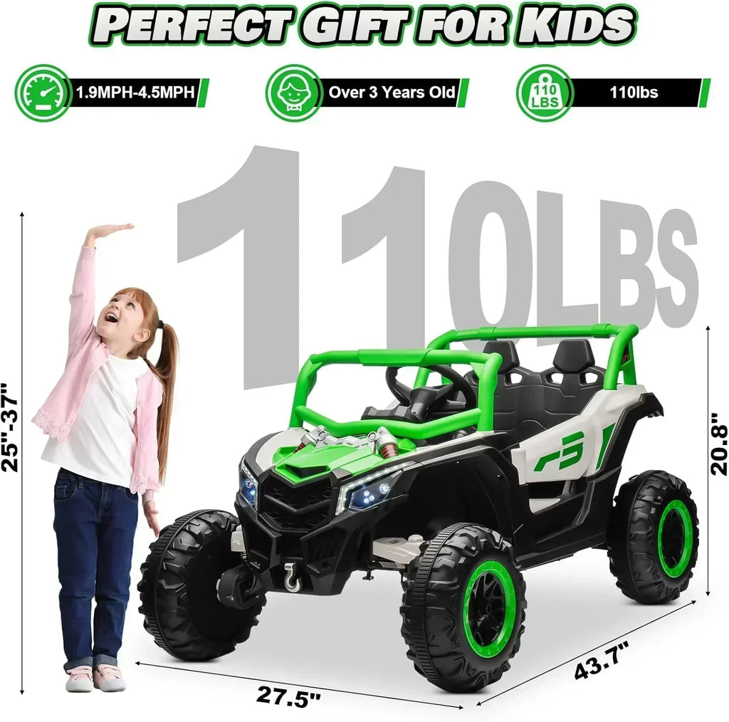 JOYRACER Kids Remote Control Car with 4 x 150W Motors Shock Absorbers Bluetooth MP3 Player wourant