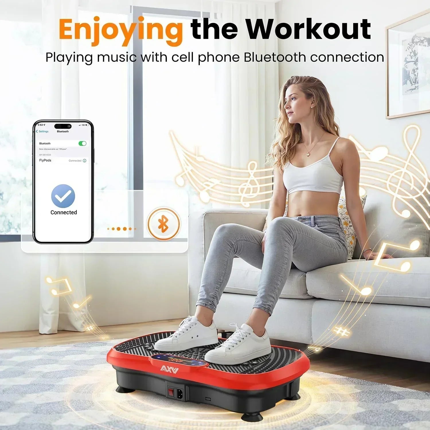 AXV Vibration Plate Fitness Platform Trainer Suitable for men and women to lose weight wourant