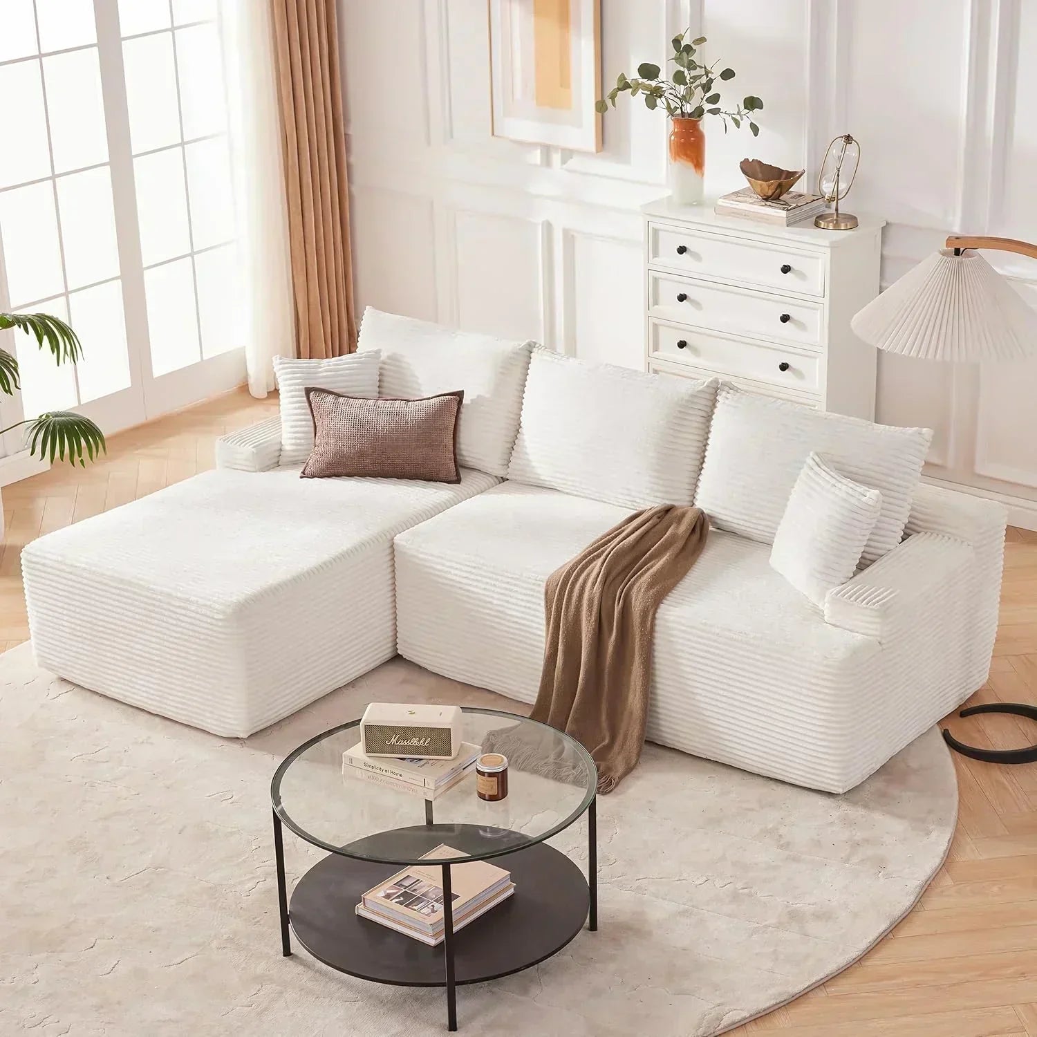 110-inch cloud sofa boneless sofa in the living room modular sofa with deep seats wourant