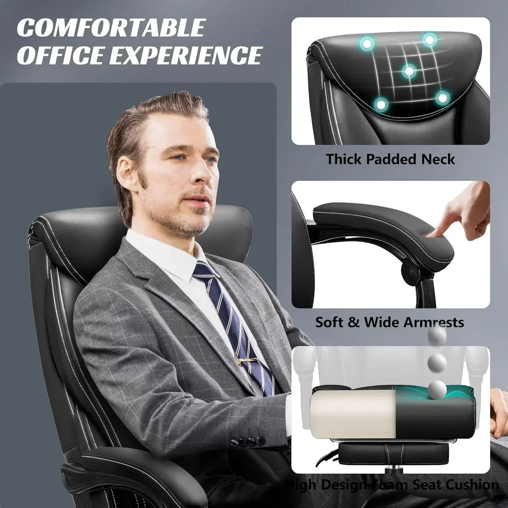 Office Chair Large High-Foot Computer Desk Chair Chair Lumbar Support Rotating Computer Chair wourant