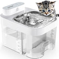 Cat Water Fountain Dual Tank No Filter 3L Battery Powered with Stainless Steel Tray for Cats wourant