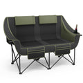 Oversized Heavy Duty Folding Camping Chair for Two Adults Loveseat with Cup Holders and Carry Bag 660 lbs jumpsub