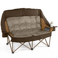 High Back Double Camping Chair Low Seat Folding Loveseat with Cup Holders and Carry Bag 800 lbs jumpsub