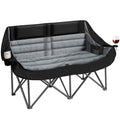 Oversized Double Camping Chair for Two Adults Folding Padded Loveseat with Cup Holders 660 lbs jumpsub