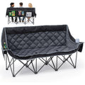 Oversized 3 Person Camping Chair Folding Padded Loveseat with Cup Holders and Carry Bag jumpsub