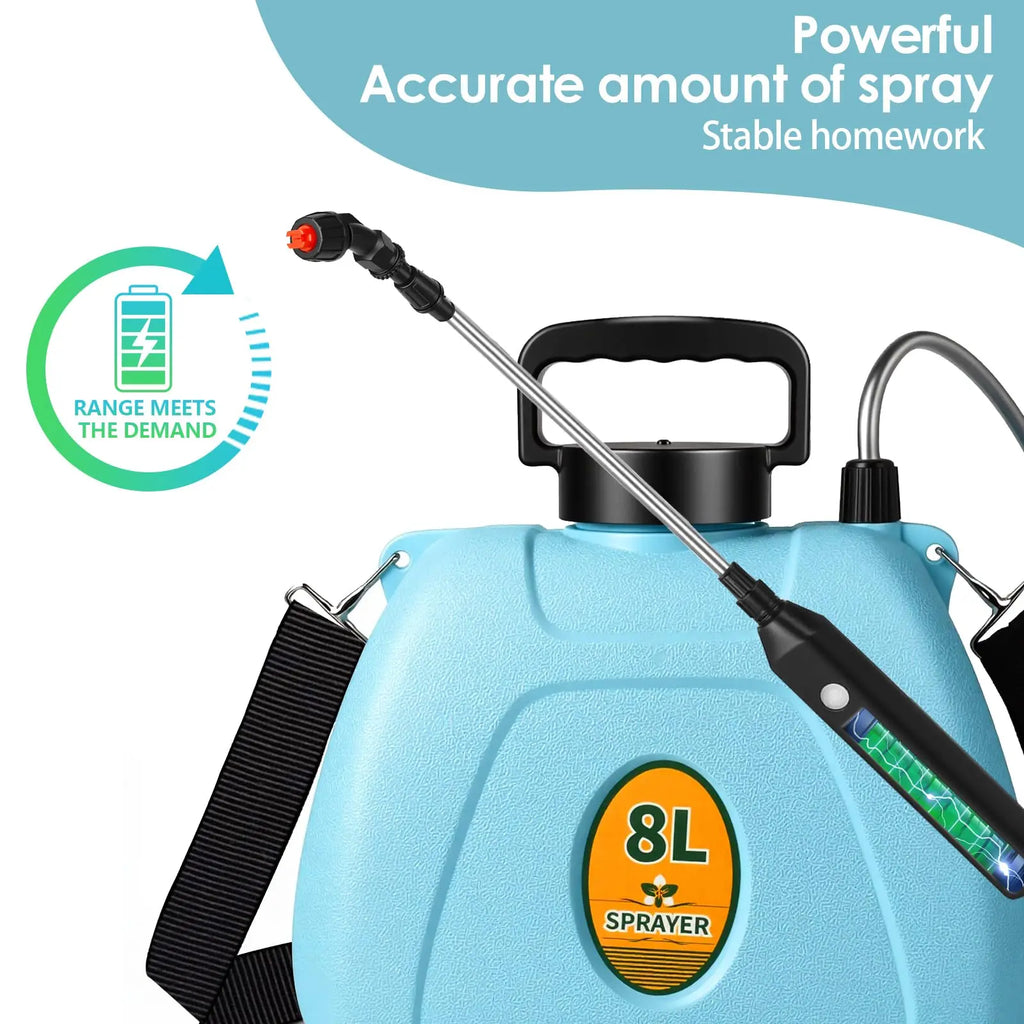 2 Gallon Electric Garden Sprayer 3 Speed Telescopic Wand 3 Nozzles USB Rechargeable Jumpsub