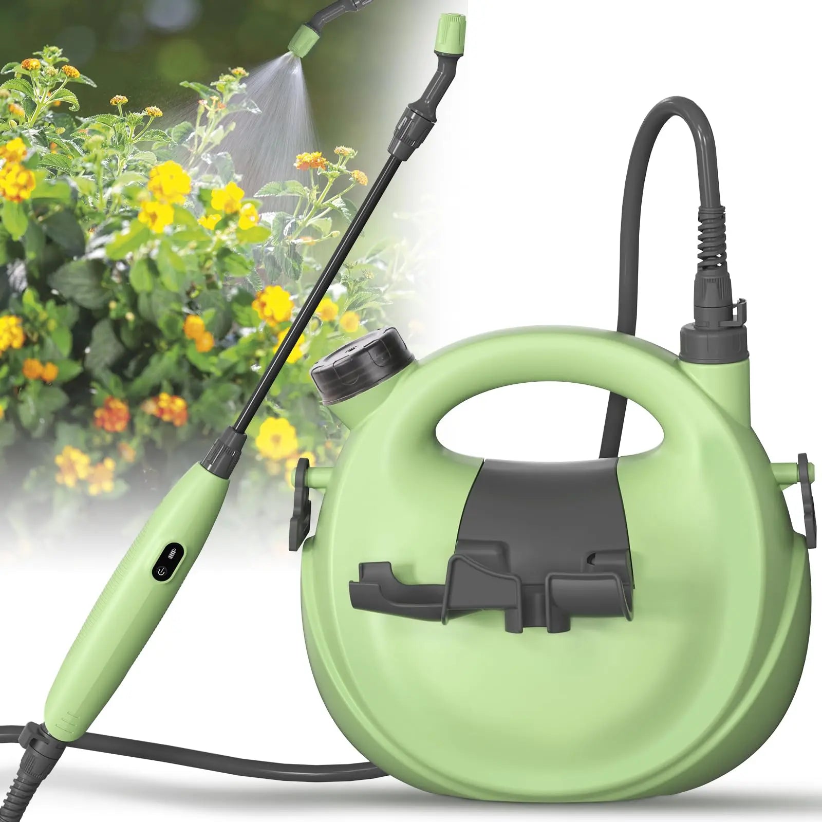 1.35 Gallon Electric Garden Sprayer Telescopic Wand Adjustable Nozzle USB Rechargeable Jumpsub