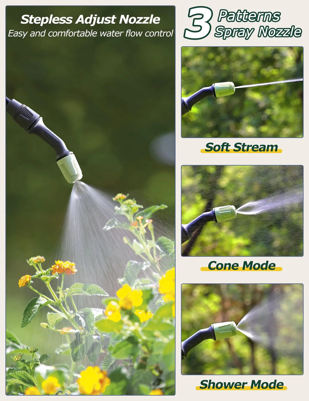 1.35 Gallon Electric Garden Sprayer Telescopic Wand Adjustable Nozzle USB Rechargeable Jumpsub