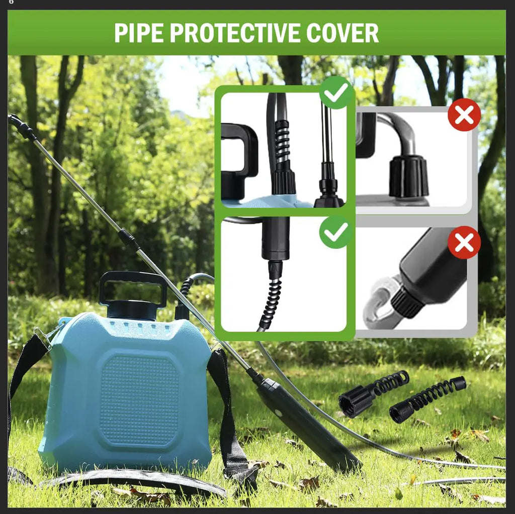 2 Gallon Electric Garden Sprayer Retractable Wand 4 Nozzles USB Rechargeable 2000mAh Jumpsub