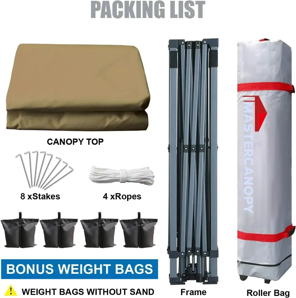 Durable Pop-up Canopy Tent with Roller Bag (10x10 Black) wourant