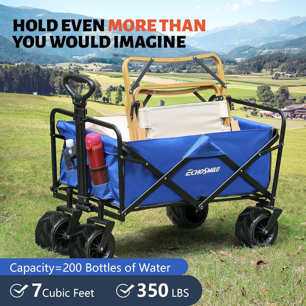 Heavy Duty 350 lb Capacity Foldable Caravan Outdoor Folding Camping Caravan Portable Grocery Cart wourant