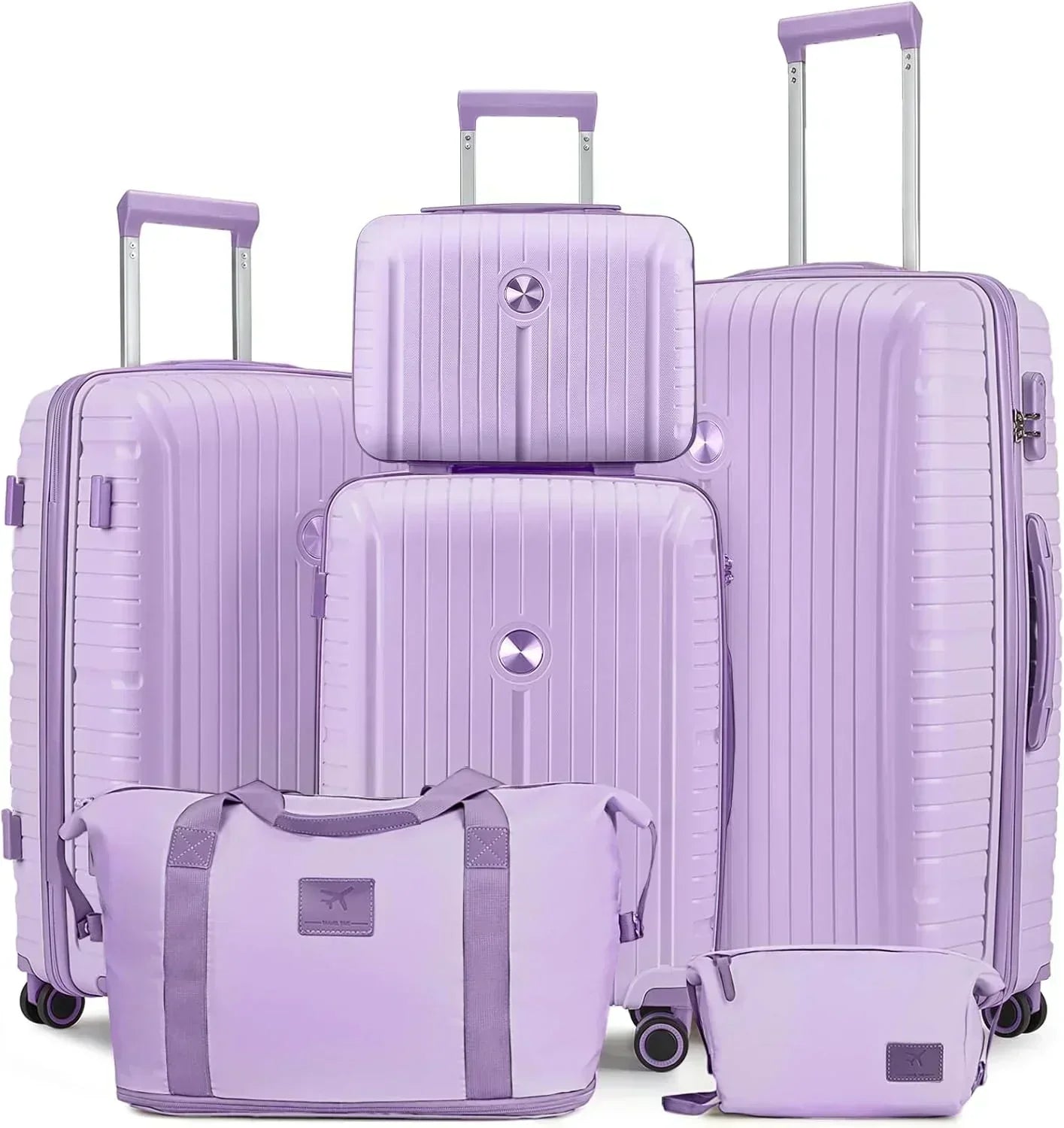 5-piece PP hardshell lightweight travel carry-on luggage set with dual spinner wheels wourant