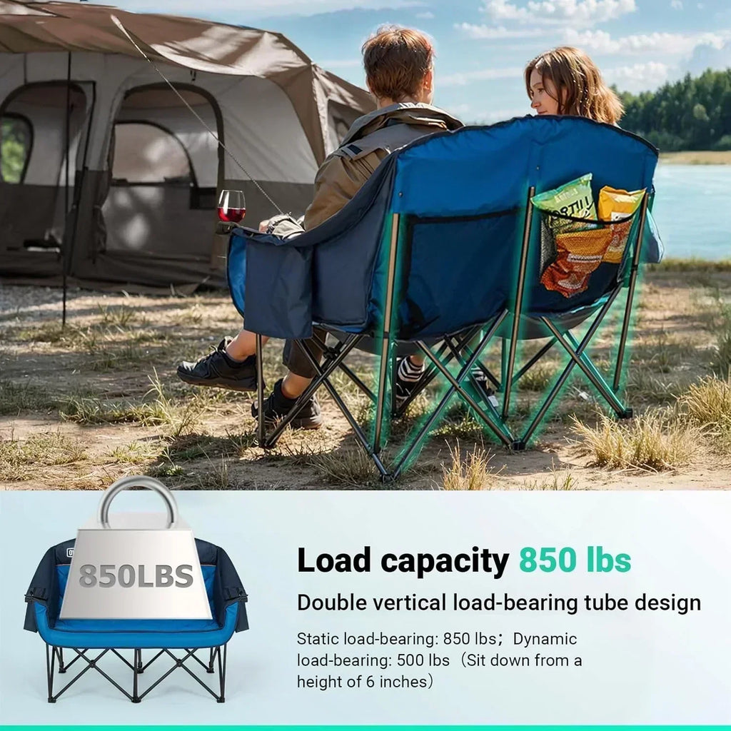 Extra Large Double Camping Chair 2 Person Comfortable Sofa Chair Adult Loveseat Lawn Chair wourant
