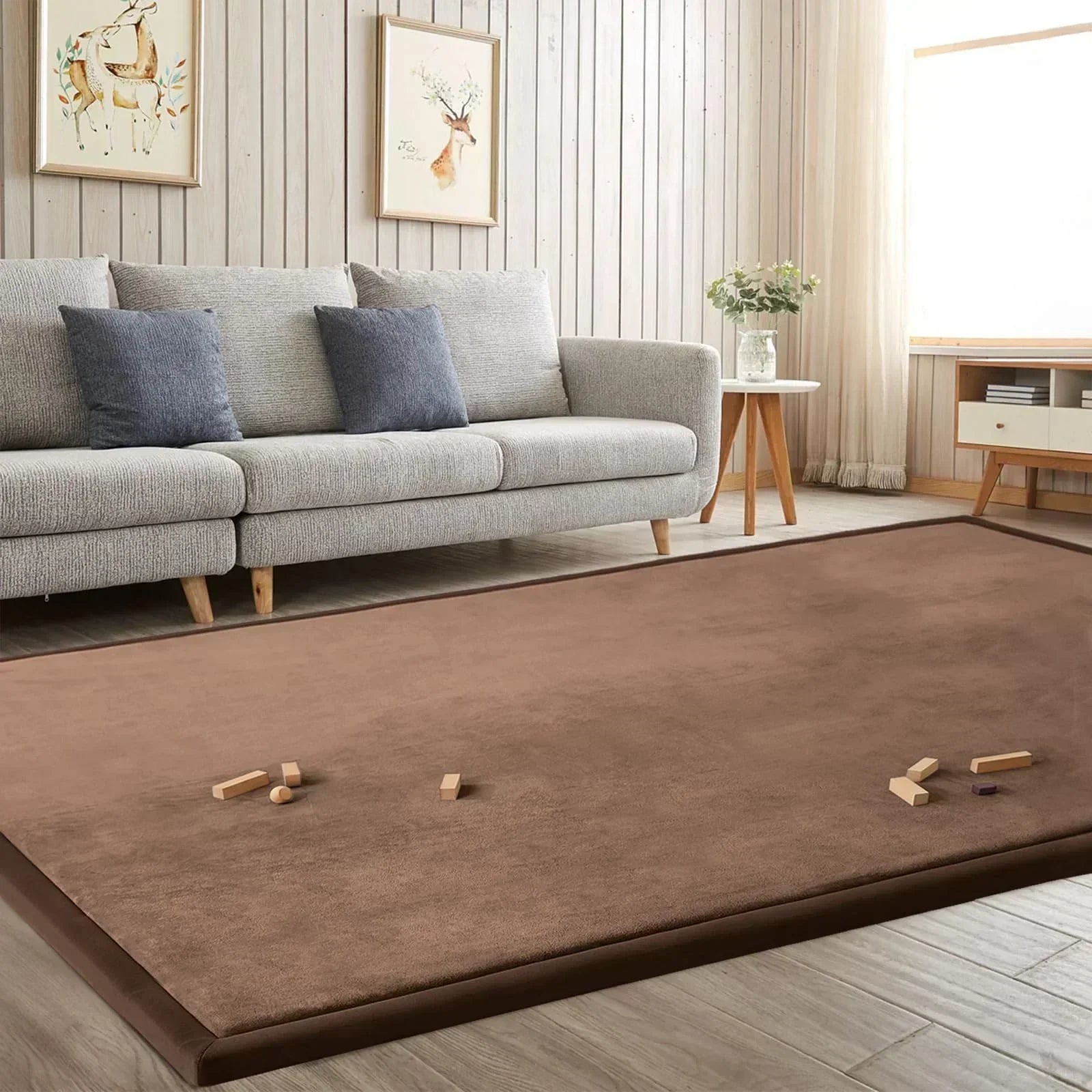 Baby Play Mat Nursery Rug Memory Foam Area Rug Soft Padded Carpet - 1" Thick Playmat wourant