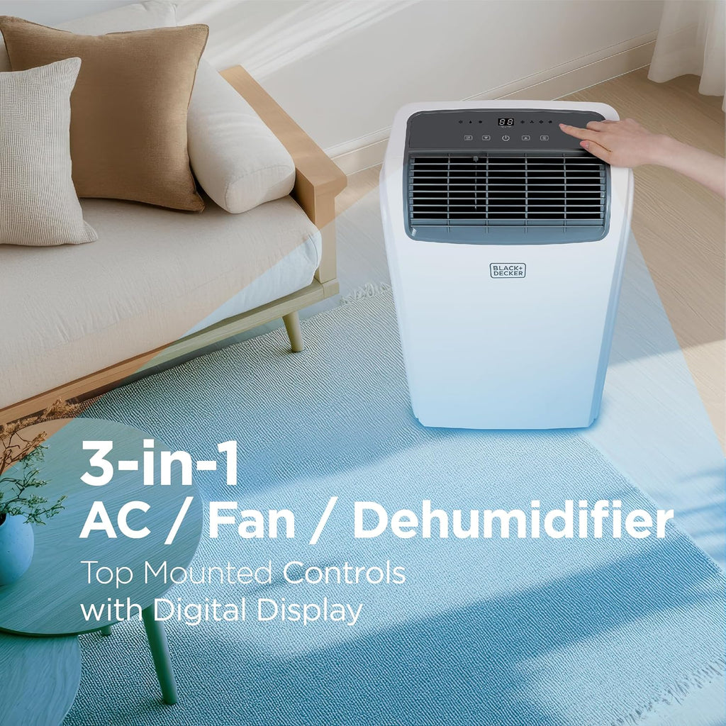 BLACK+DECKER 8,000 BTU Portable Air Conditioner for Rooms up to 350 Sq wourant