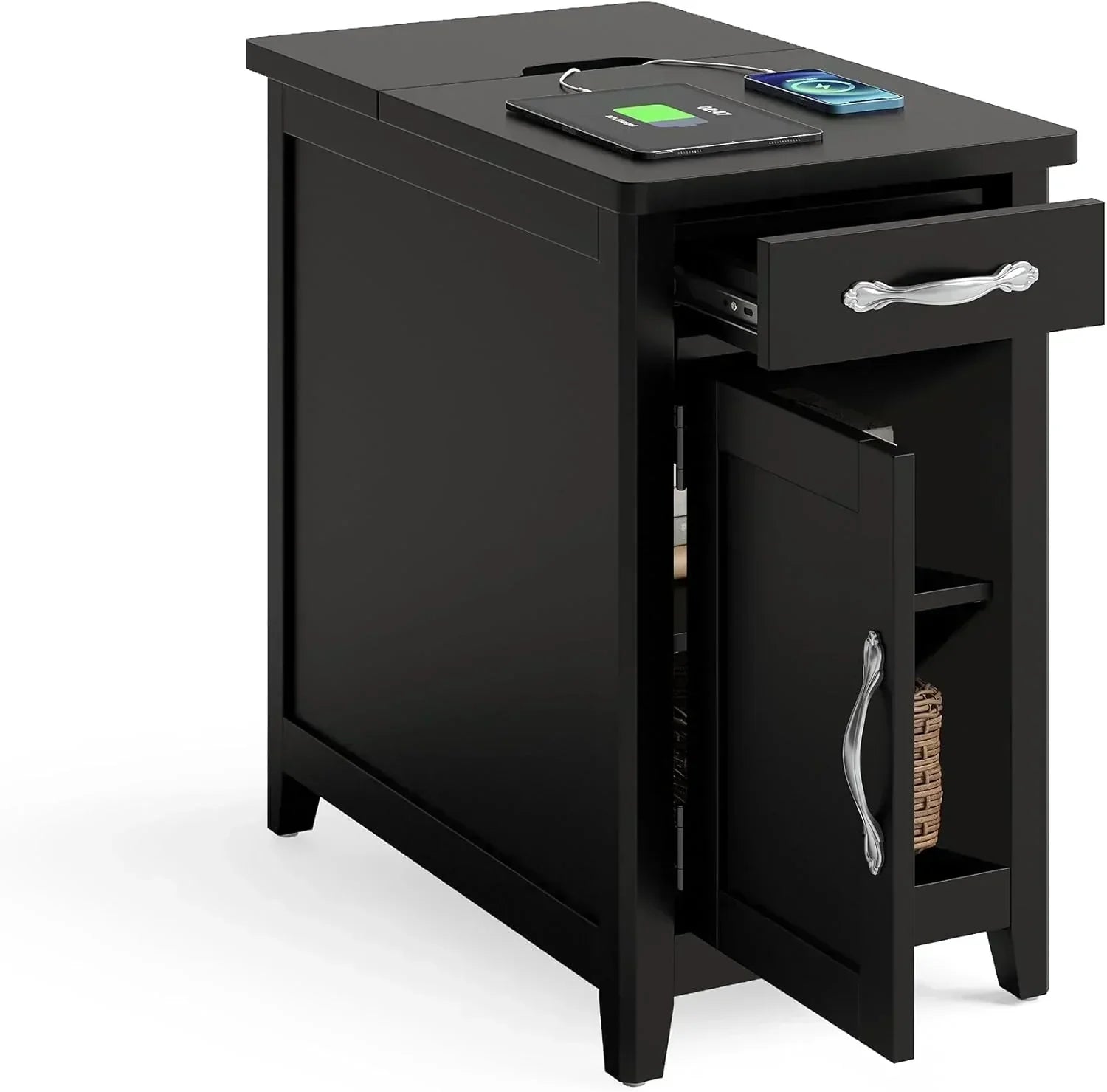 Farmhouse End Table Narrow Side Table Small Nightstand wourant