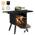 Outdoor Pizza Oven Wood Fired 2-Layer Pizza Ovens Include Pot Holder for Warming Food wourant