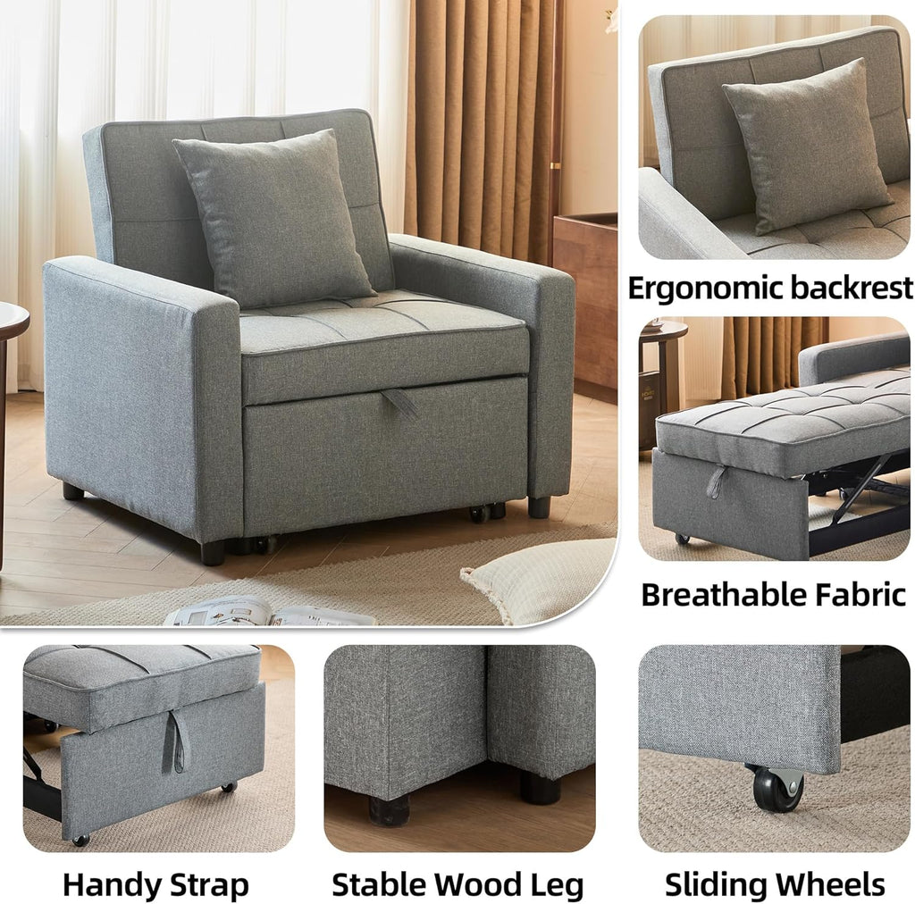 Sofa Bed Chair Convertible Sleeper Sofa with Pull-Out Bed wourant