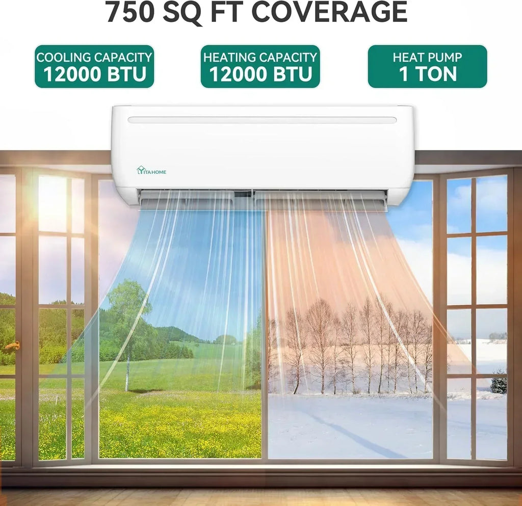 12000 BTU Mini Split Air Conditioner Heat Pump System Wifi Enabled 20 SEER2 115V Inverter Ductless wourant