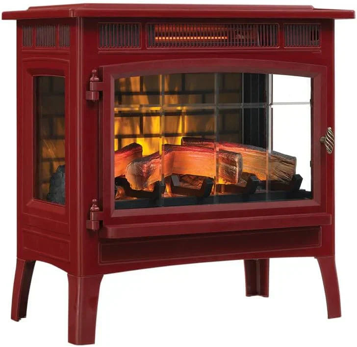 Freestanding Electric Fireplace Stove Heater with 3D Flame Effect for 1000 Sq. Ft wourant