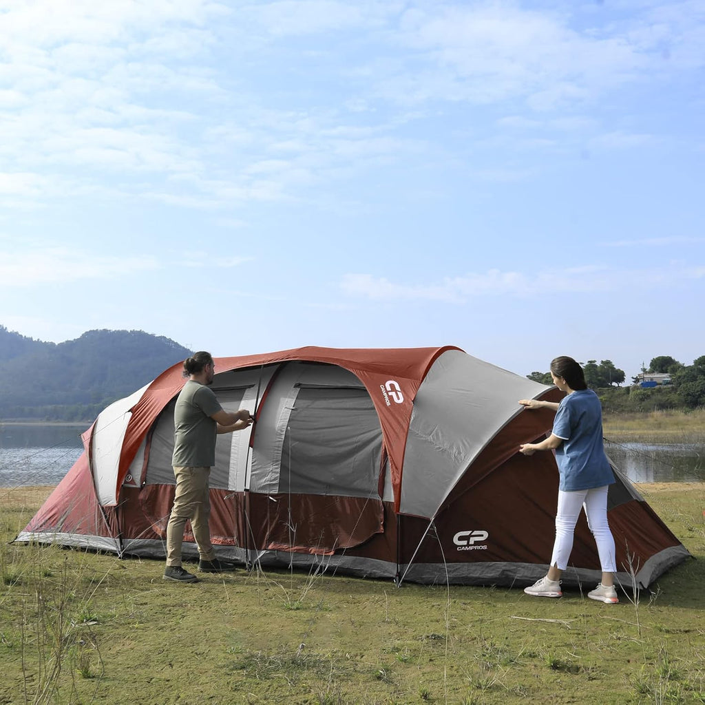 CAMPROS CP Tent 12-Person-Camping-Tents 3 Room Family Tents Waterproof Family Tent wourant