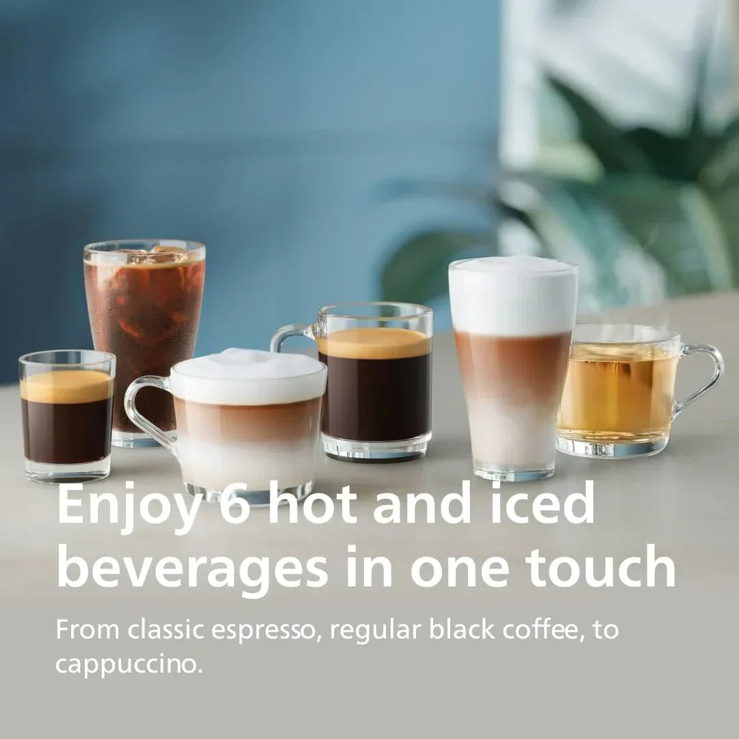 Fully automatic espresso machine 6 hot and iced beverages with ceramic grinder wourant