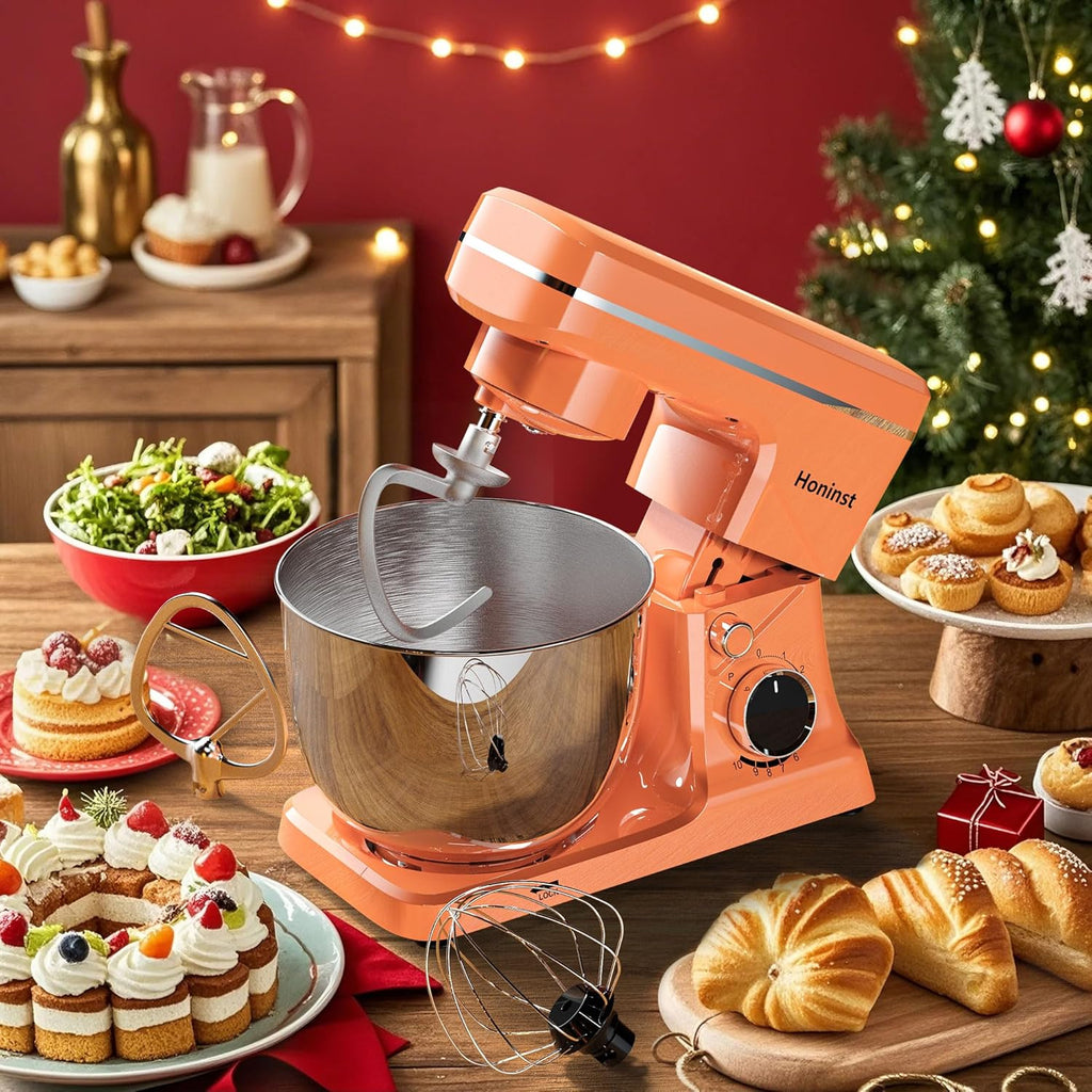 10-Speed Stand Mixer with 8-in-1 Splash Guard Tilt Head 6-Quart Stainless Steel Bowl wourant