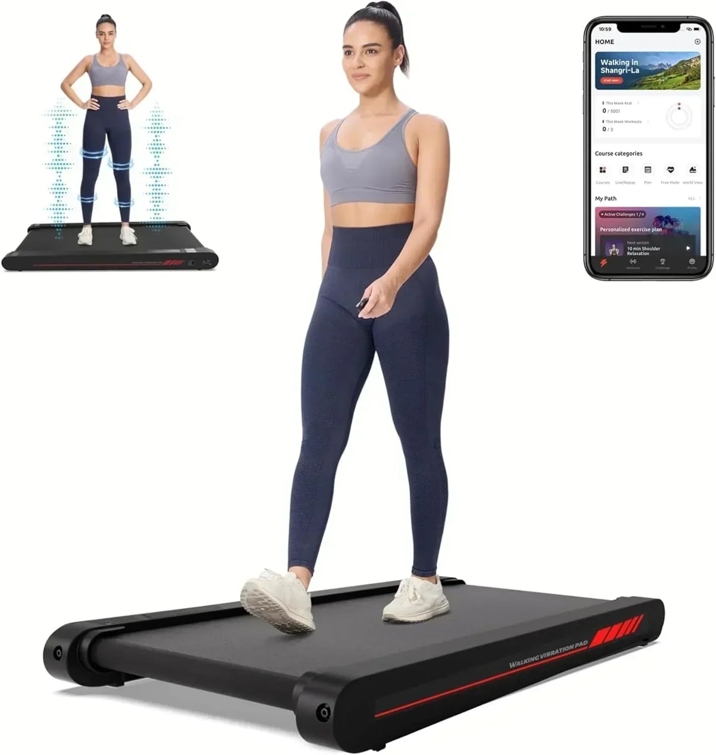 Sperax Walking Vibration Pad with APP 3 in 1 Under Desk Treadmill Walking Treadmill Pad wourant