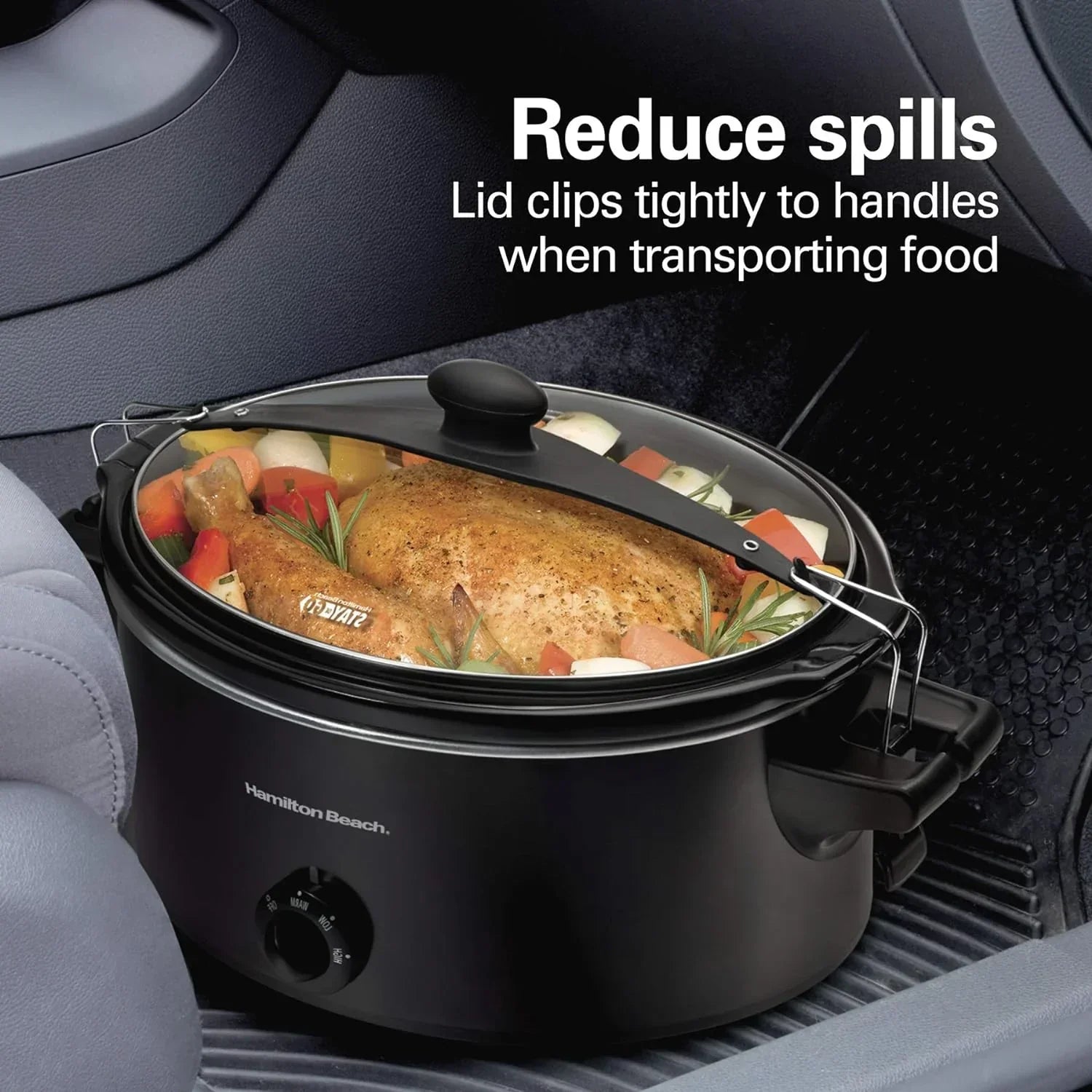Slow Cooker Extra Large 10 Quart Stay or Go Portable With Lid Lock wourant