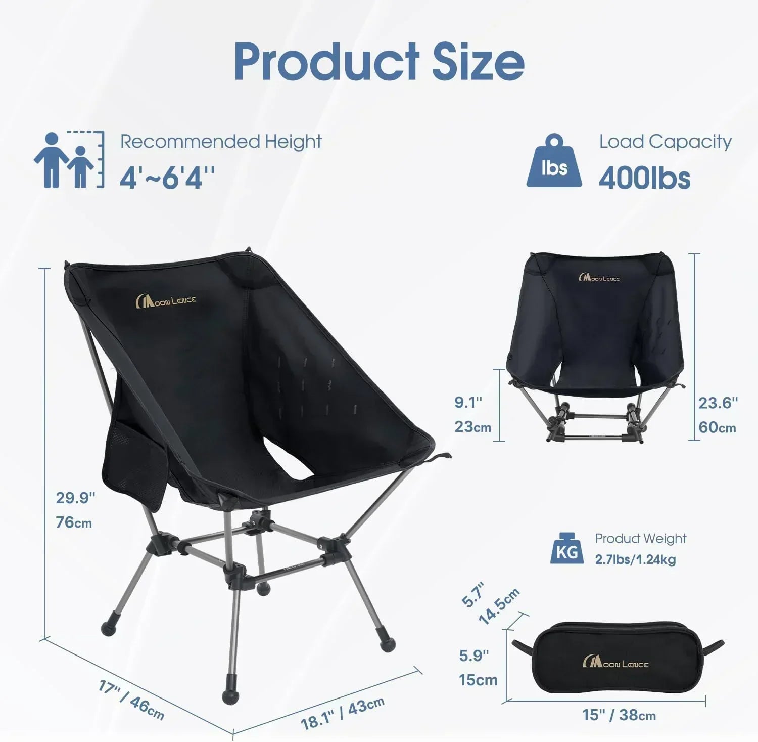 Portable Camping Chair Plus Folding Chair for Backpacking and Hiking wourant