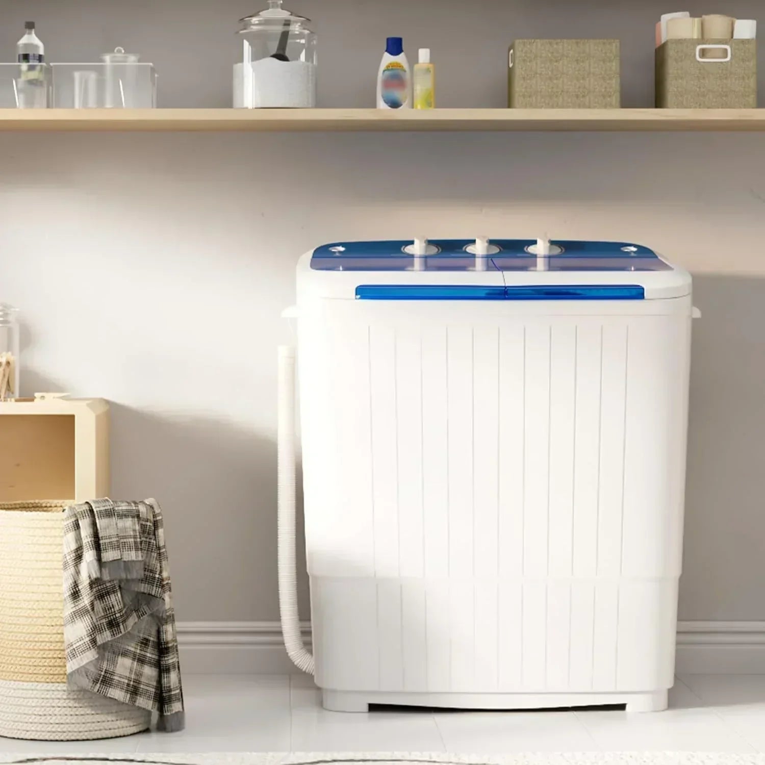 INTERGREAT Portable Washing Machine 16 lb Twin Tub Washing Machine wourant