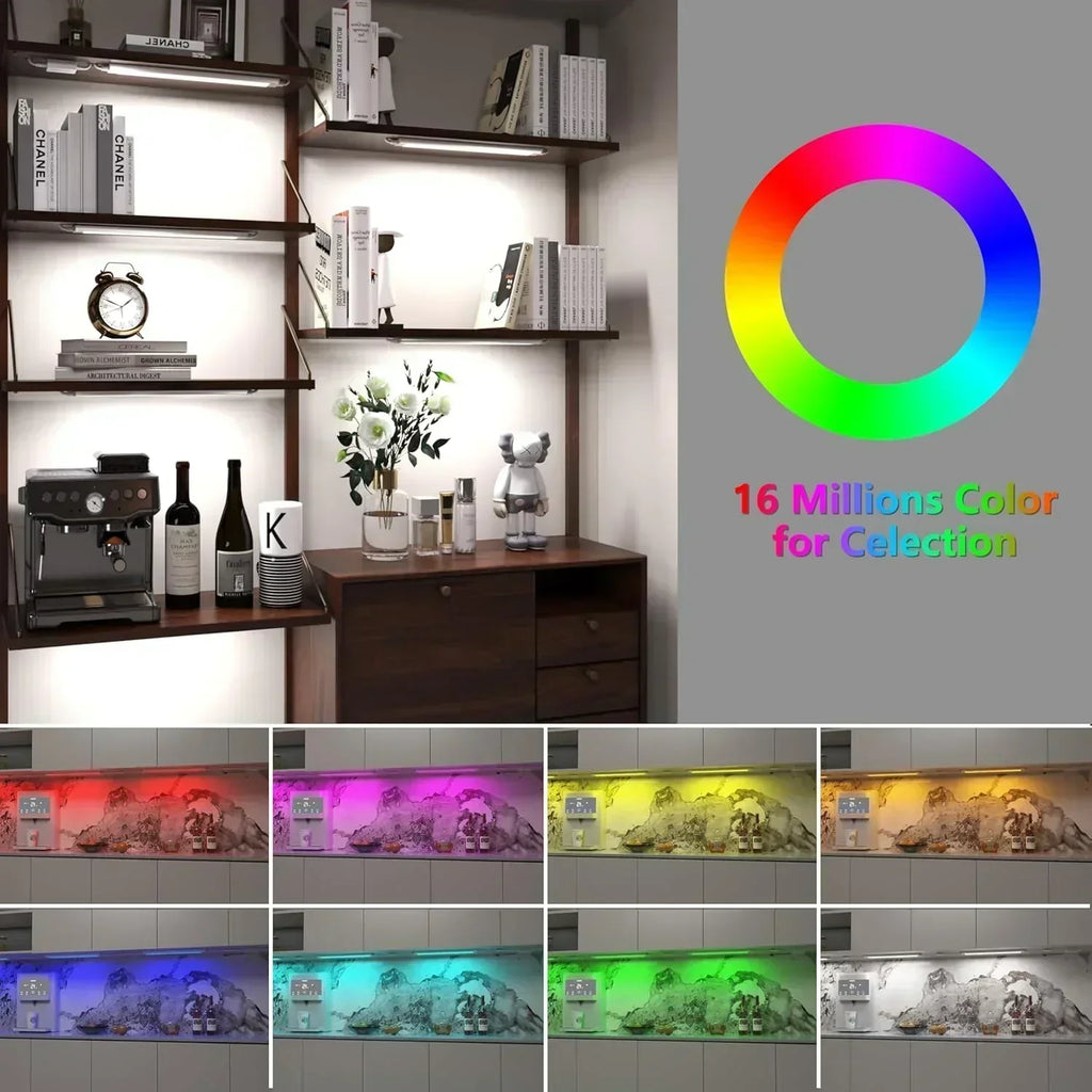 Smart under-cabinet lighting strip white and color-changing dimmable wourant