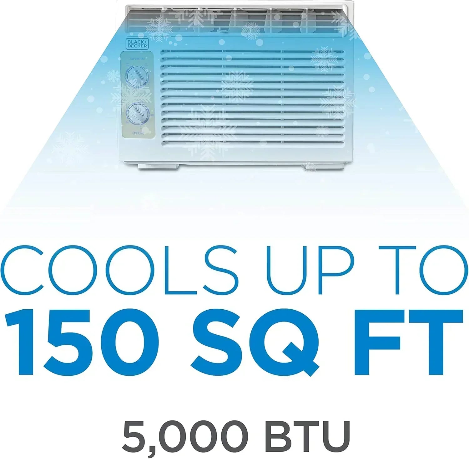 BLACK+DECKER Window Air Conditioner 5000 BTU Cools Up to 150 Square Feet AC Mechanical Controls wourant