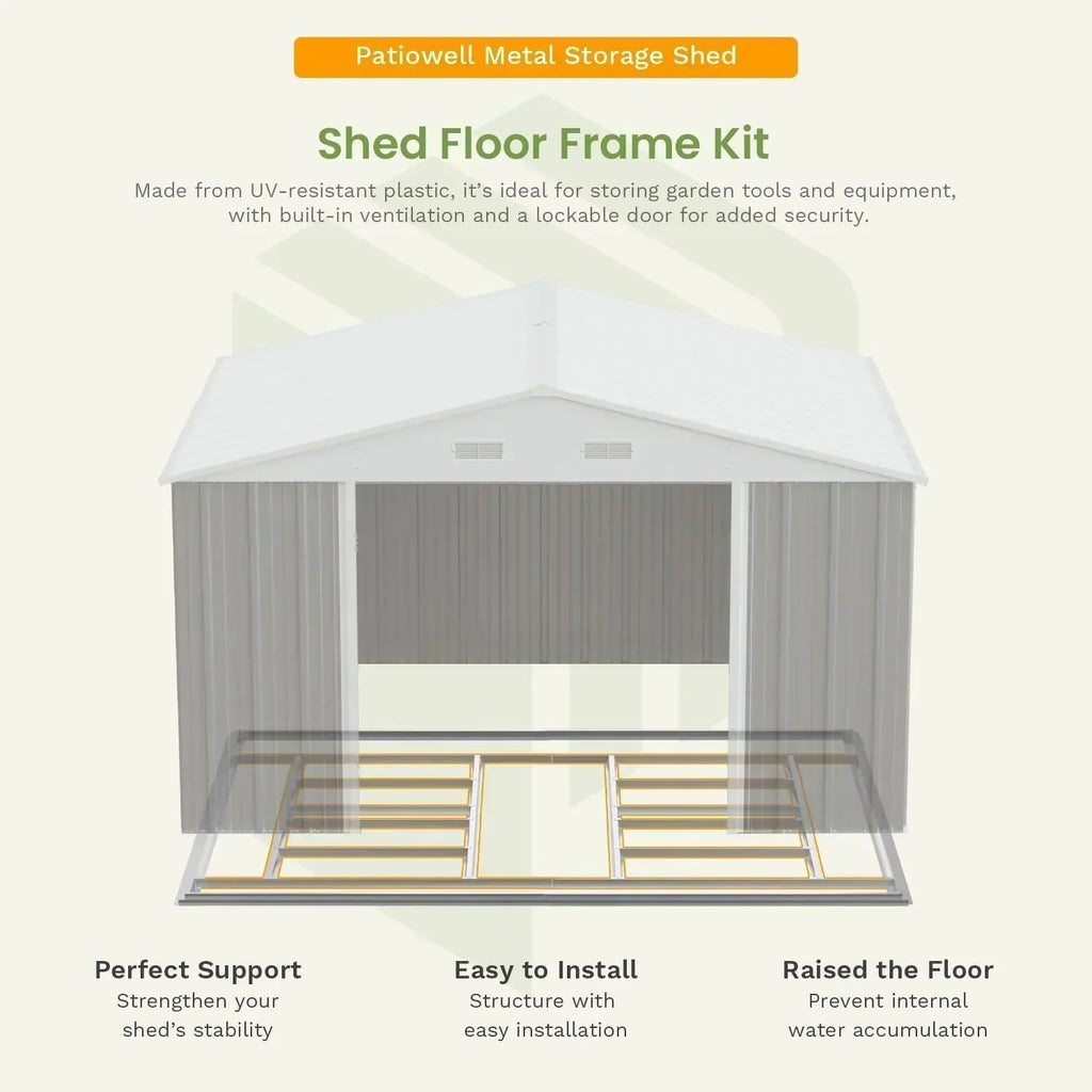 Patiowell 5x3 FT Outdoor Storage Shed Tool Shed with Sloping Roof and Lockable Door Metal Shed wourant