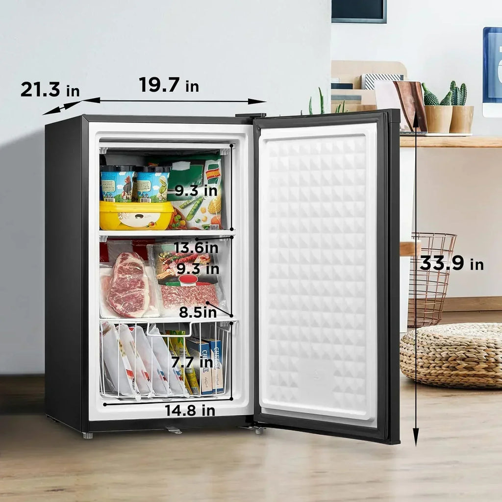 Upright Freezer Large Black 3.0 Cubic Feet wourant