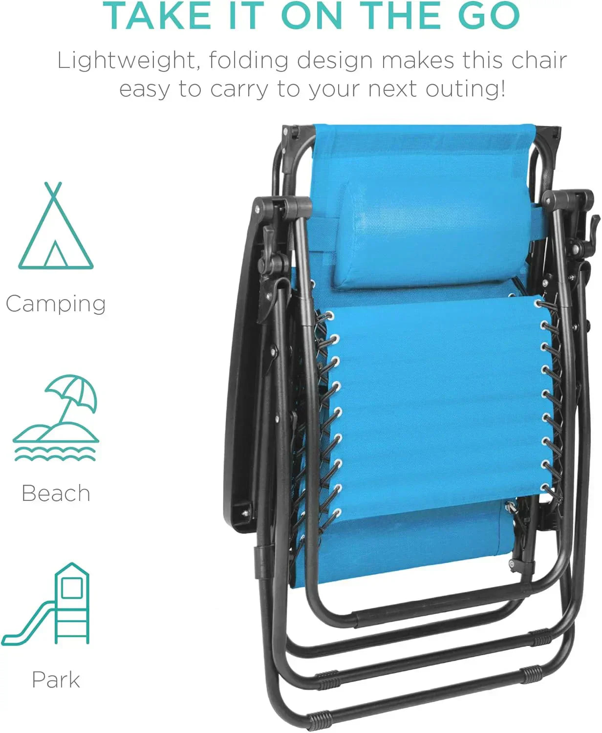 Best Choice Products Folding Zero Gravity Recliner Patio Lounge Chair Adjustable Canopy Shade wourant