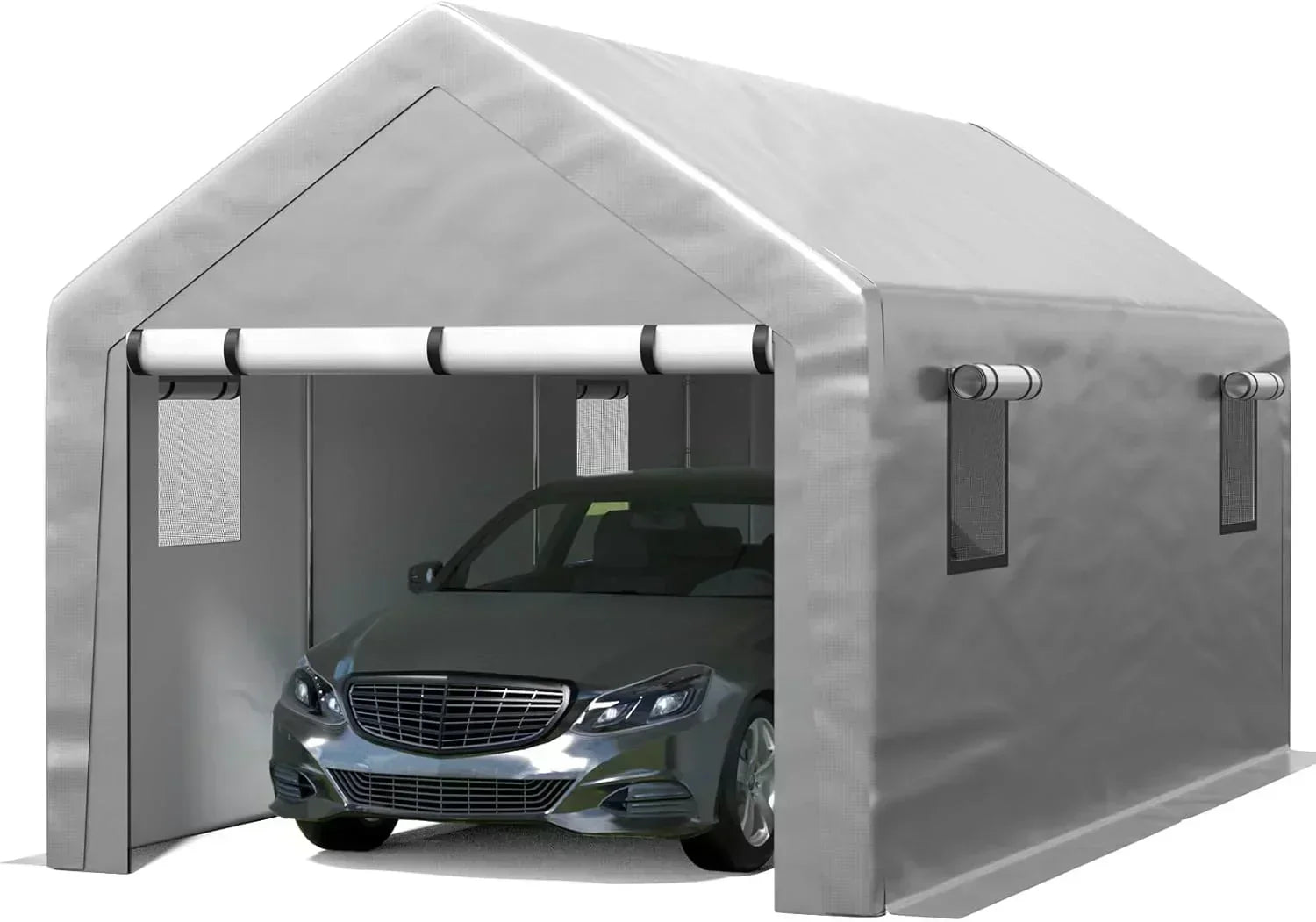 6x8 ft Heavy Duty Carport Tent Portable Garage Removable Side Walls Four Seasons Tarpaulin wourant