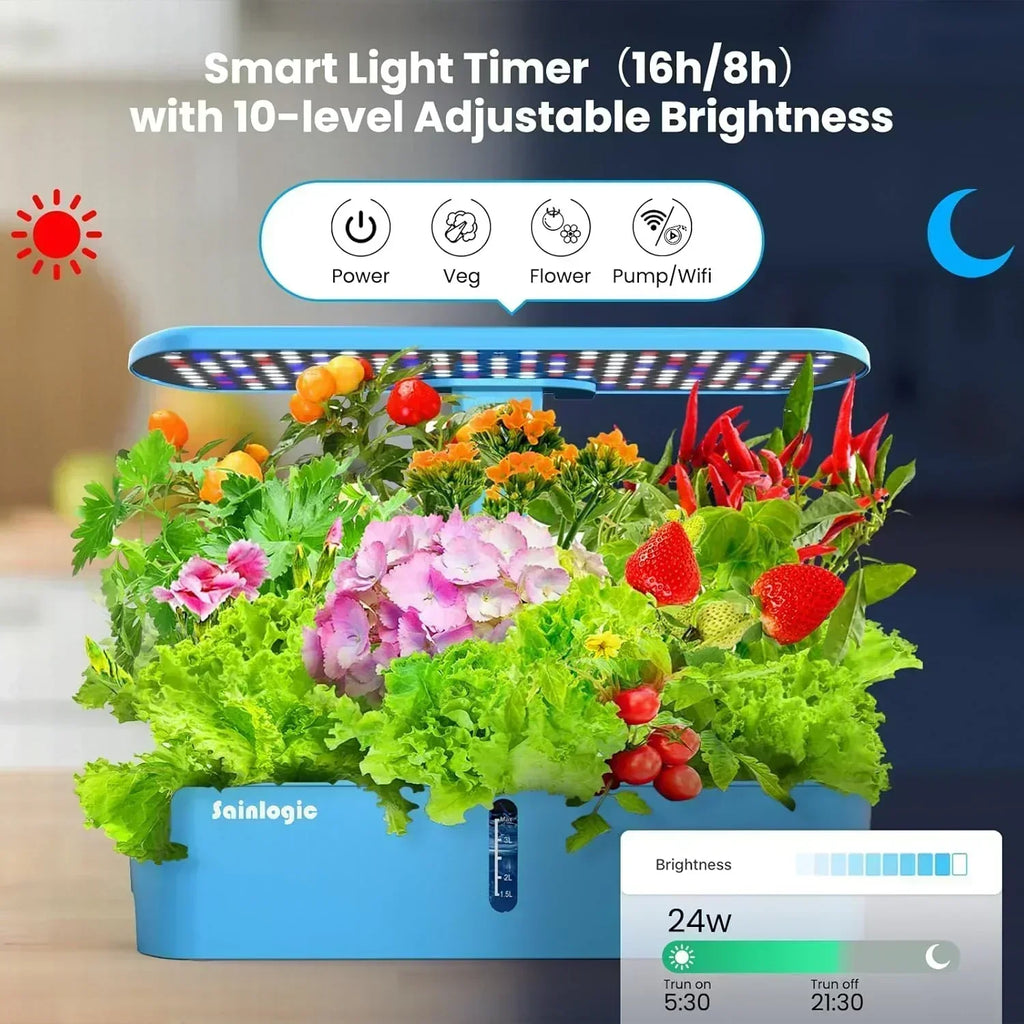 Hydroponic Planting System Kit 12 Watering Planters Smart Indoor Garden with APP wourant